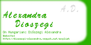 alexandra dioszegi business card