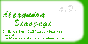 alexandra dioszegi business card